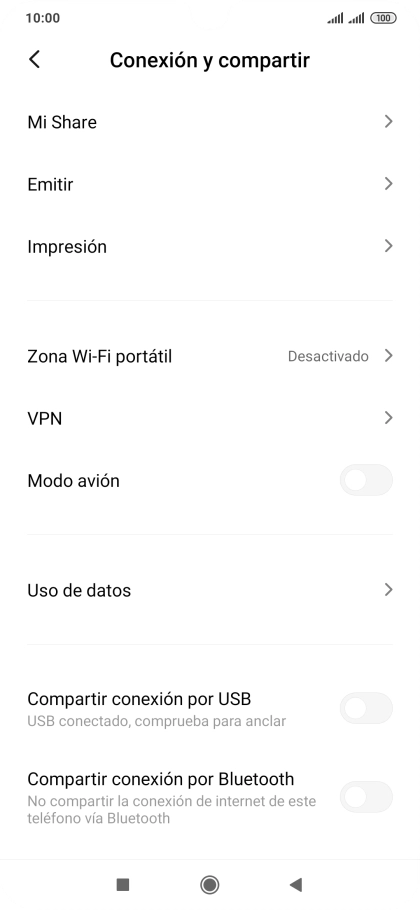 Pulsa Zona Wi-Fi portátil.