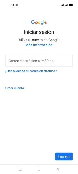 Si no tienes una cuenta de Google, pulsa Crear cuenta y sigue las indicaciones de la pantalla para ver cómo crear una cuenta nueva.