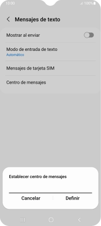 Introduce +34607003110 y pulsa Definir.