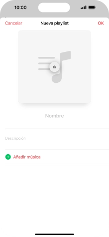 Pulsa en el campo de escritura e introduce el nombre de la lista de reproducción.