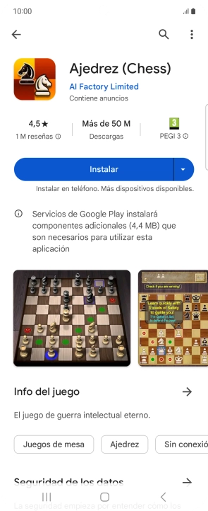 Pulsa Instalar y sigue las indicaciones de la pantalla para instalar la app.