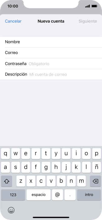 Pulsa Contraseña e introduce la contraseña de tu cuenta de correo electrónico.