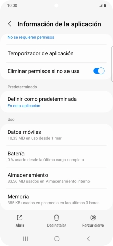 Pulsa Almacenamiento.