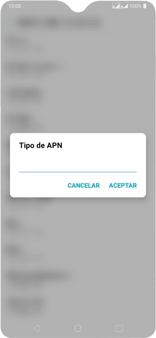 Introduce default y pulsa ACEPTAR.