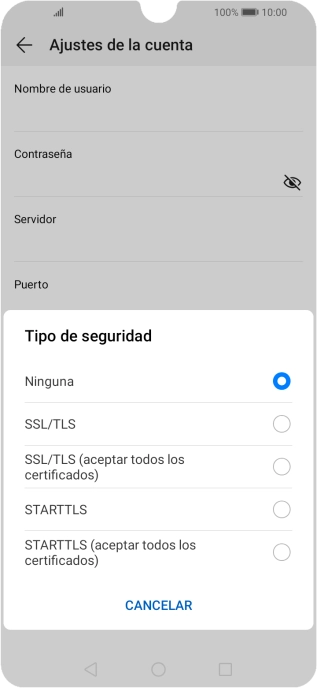 Pulsa Ninguna para desactivar la función.