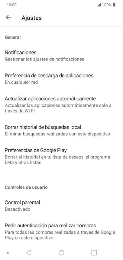 Pulsa Actualizar aplicaciones automáticamente.
