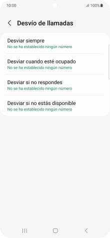 Pulsa el tipo de desvío deseado.