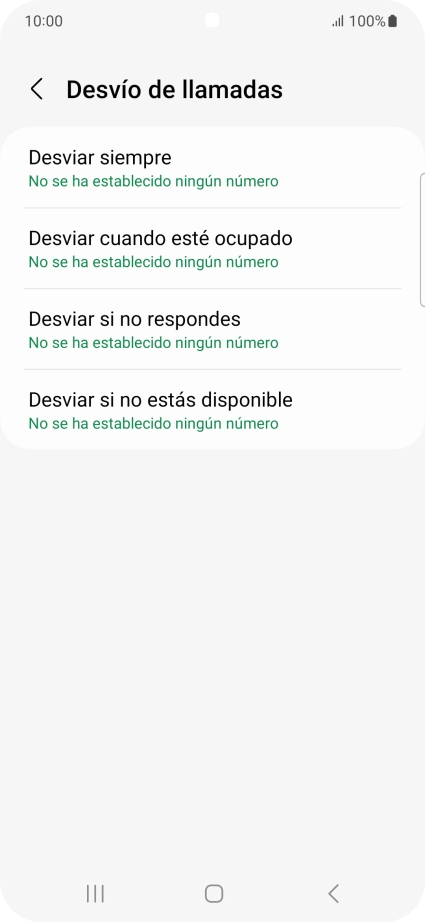 Pulsa el tipo de desvío deseado.