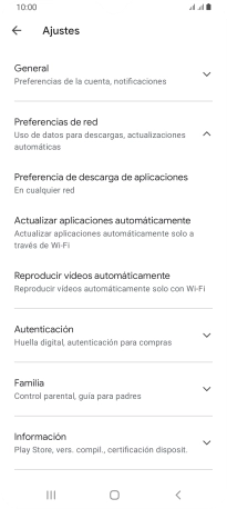 Pulsa Actualizar aplicaciones automáticamente.