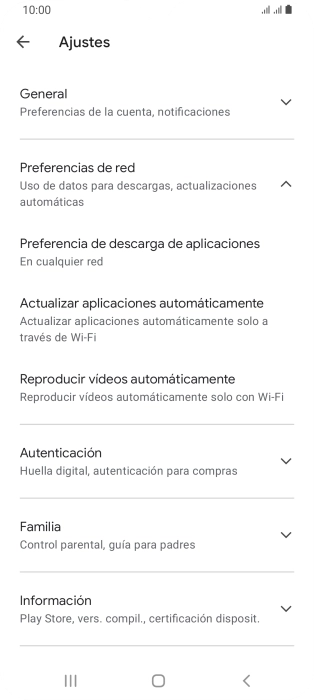 Pulsa Actualizar aplicaciones automáticamente.