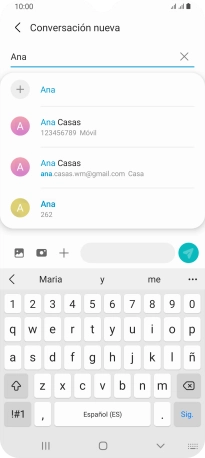 Pulsa el contacto deseado.