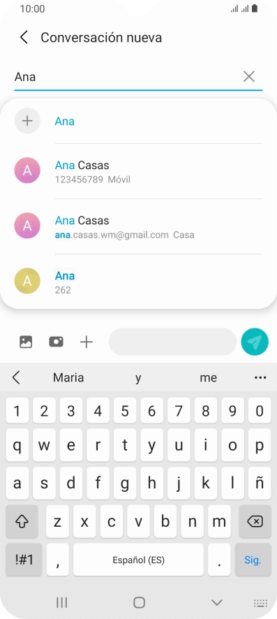 Pulsa el contacto deseado.