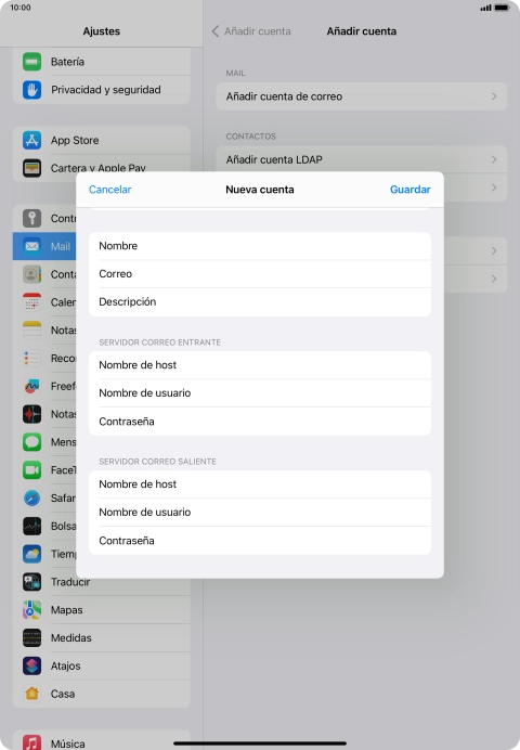 Pulsa Guardar. Ahora se ha configurado tu cuenta de correo electrónico. Si deseas seleccionar más ajustes del servidor de correo de entrada o de salida, continúa con los pasos siguientes.
