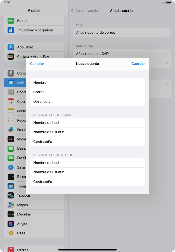Pulsa Guardar. Ahora se ha configurado tu cuenta de correo electrónico. Si deseas seleccionar más ajustes del servidor de correo de entrada o de salida, continúa con los pasos siguientes.