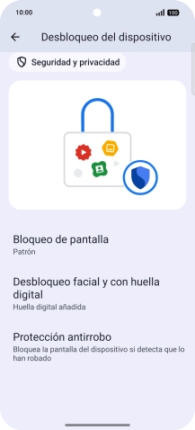 Pulsa Bloqueo de pantalla  e introduce el código de seguridad extra que has creado anteriormente.