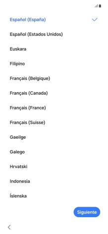 Pulsa el idioma deseado.