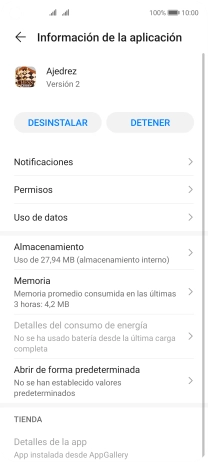 Pulsa Almacenamiento.