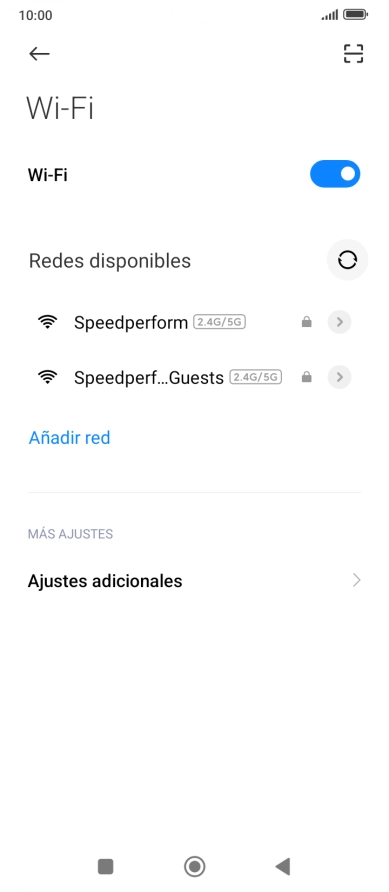 Pulsa la red deseada.