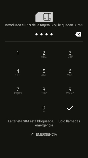 Si lo solicita el teléfono, introduce el código PIN y pulsa el icono de aceptar.
