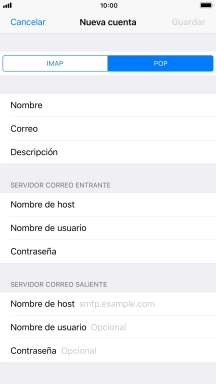 Pulsa Nombre de host e introduce smtp.vodafone.es.