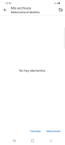 Si deseas crear una nueva carpeta, pulsa el icono de nueva carpeta y sigue las indicaciones de la pantalla para crearla.