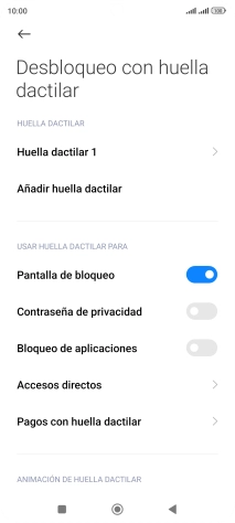 Pulsa  el indicador junto a los ajustes deseados para activarlos o desactivarlos.