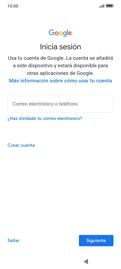 Sigue las indicaciones de la pantalla para terminar la activación.