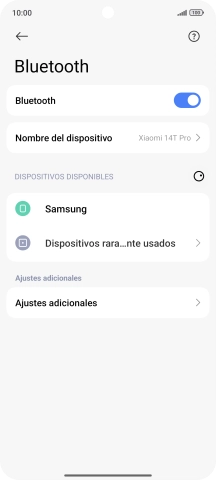 Pulsa el dispositivo Bluetooth deseado y sigue las indicaciones de la pantalla para vincular el dispositivo al teléfono.