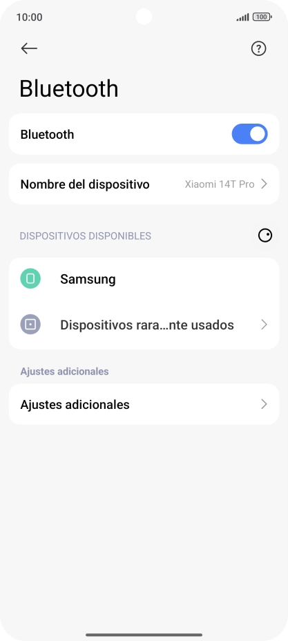 Pulsa el dispositivo Bluetooth deseado y sigue las indicaciones de la pantalla para vincular el dispositivo al teléfono.