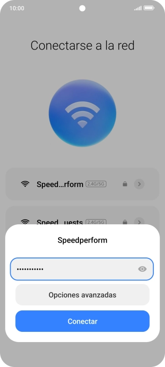 Introduce la contraseña de la red wifi y pulsa Conectar.