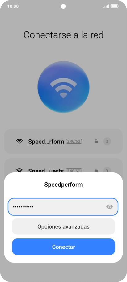 Introduce la contraseña de la red wifi y pulsa Conectar.