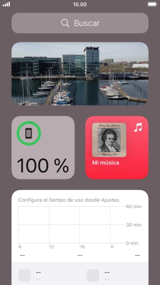 Desliza el dedo hacia arriba por la pantalla.
