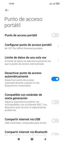 Pulsa Configurar punto de acceso portátil.