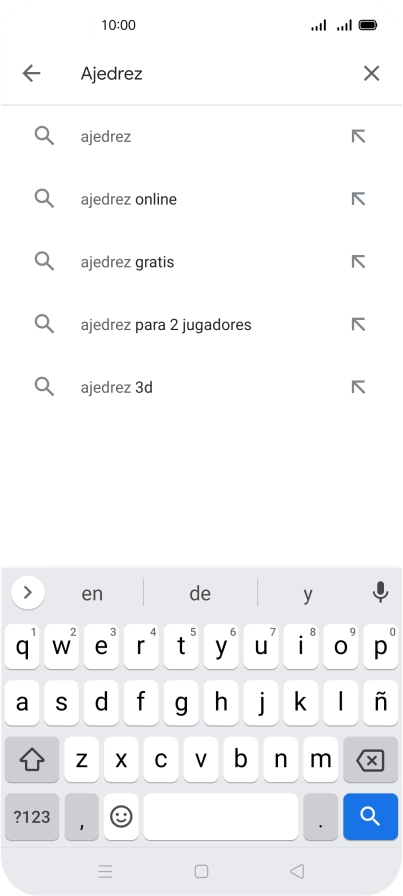 Introduce el nombre del tema o de la app y pulsa el icono de búsqueda.