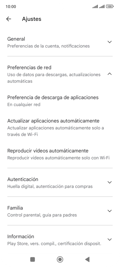Pulsa Actualizar aplicaciones automáticamente.