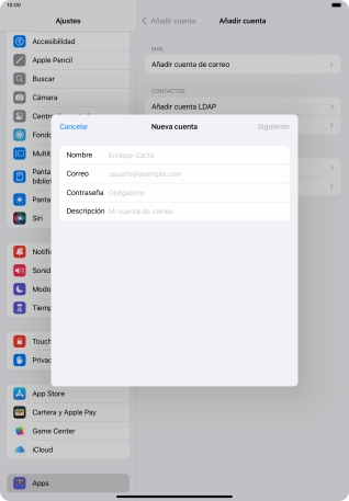 Pulsa Nombre e introduce el nombre del remitente.