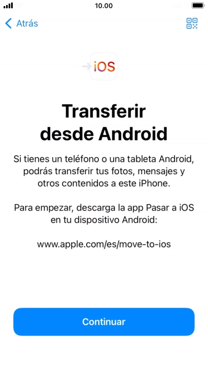 Para transferir contenido a tu teléfono, tienes que haber instalado la app 
