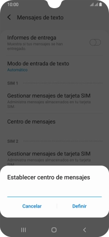 Introduce +34607003110 y pulsa Definir.