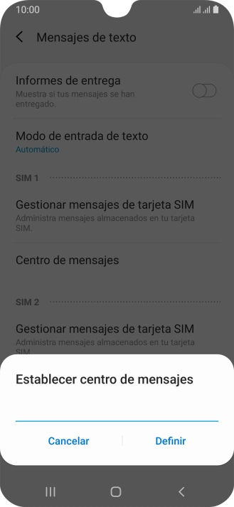 Introduce +34607003110 y pulsa Definir.