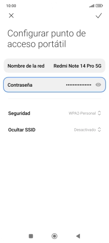 Pulsa Nombre de la red e introduce el nombre deseado de la conexión wifi