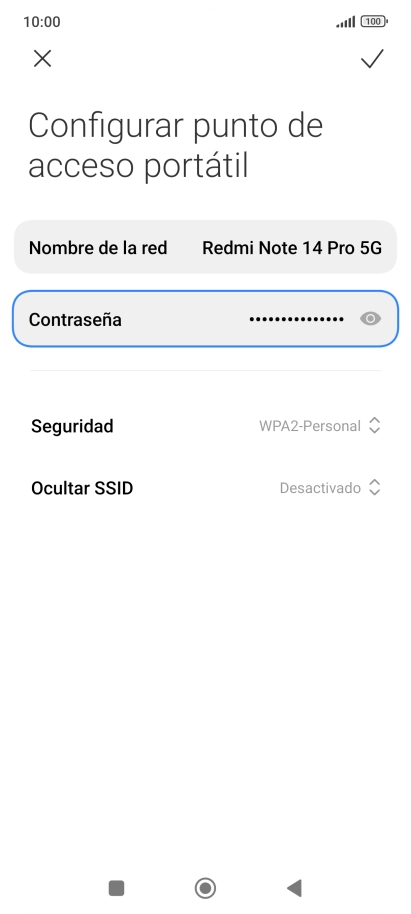Pulsa Nombre de la red e introduce el nombre deseado de la conexión wifi