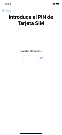 Si es necesario desbloquear la tarjeta SIM, introduce el código PIN y pulsa OK.