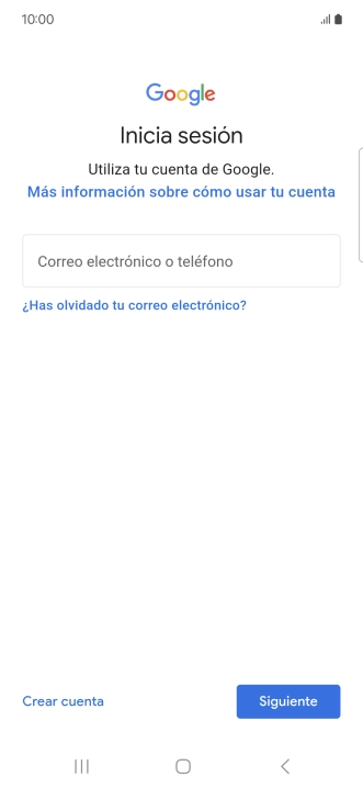 Si no tienes una cuenta de Google, pulsa Crear cuenta y sigue las indicaciones de la pantalla para ver cómo crear una cuenta nueva.