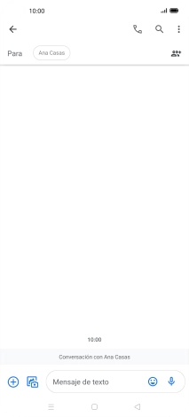 Pulsa en el campo de escritura  y escribe el texto del mensaje corto.