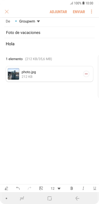 Pulsa ENVIAR cuando hayas terminado de escribir el correo electrónico.
