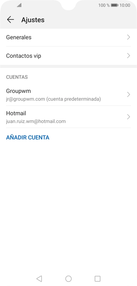 Pulsa la cuenta de correo electrónico deseada.