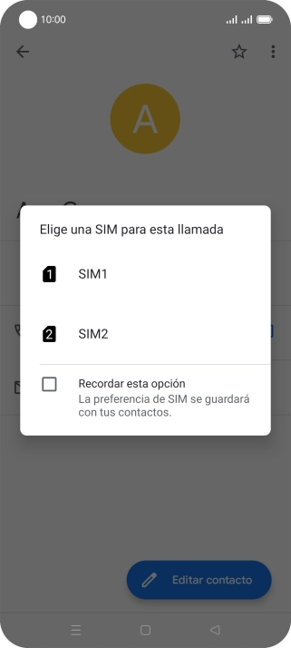 Pulsa la tarjeta SIM deseada.