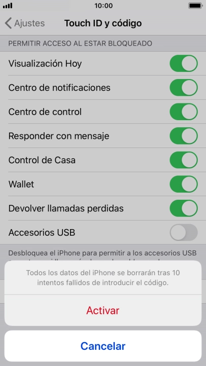 Si activas la función, pulsa Activar.