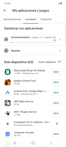 Pulsa la app deseada.