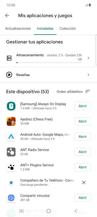 Pulsa la app deseada.